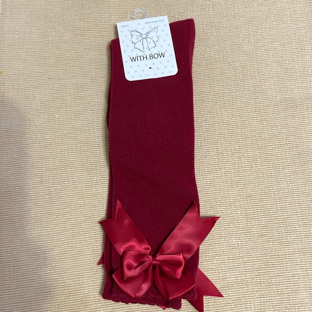 Bow Knee High Stockings Socks Size 8 Shoe‎ Size 32-35/1-4 US.